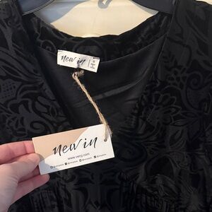 Black Velvet Long Sleeve Dress